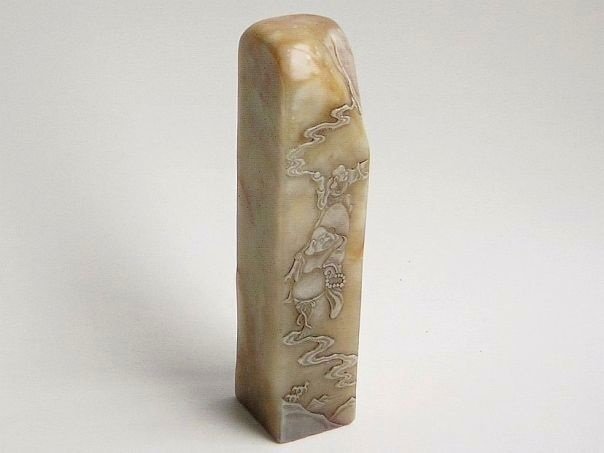 Four immortals in relief carving signed by Wu Cangshuo - (6257)